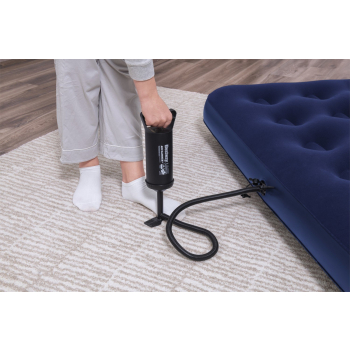 Dmuchany Materac do spania Queen 2-osobowy flokowany BESTWAY 203x152x22cm + Pompka + 2 Poduszki